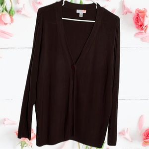 Charter Club Woman’s One Button Brown Cardigan